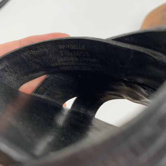 Vince Camuto Ydelle Slip On Mules Sandals Size 7.5 Womens Black Leather Open Toe - Picture 8 of 11